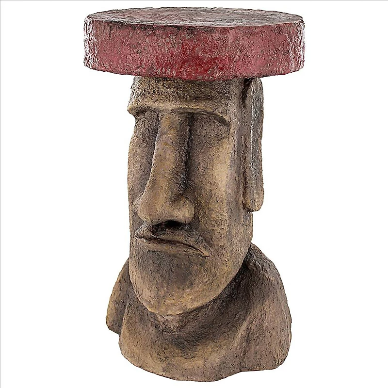 Design Toscano 20.5" Easter Island Polynesian Moai Sculptural Side Table
