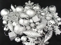125ct 5.5" Splendor Silver Shatterproof 4-Finish Christmas Ornaments