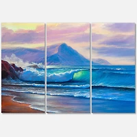 Designart - Blue Waves Breaking At The Beach I