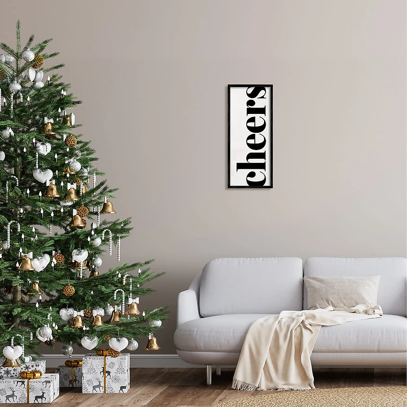 Stupell Industries Cheers Holiday Kitchen Sign Framed Giclee Art