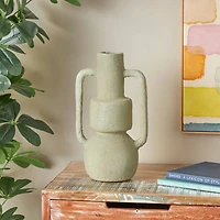 16" Light Gray Paper Mache Textured Vase
