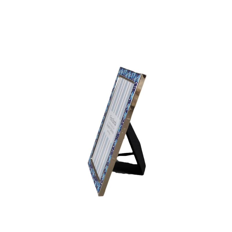 Flora Bunda 4" x 6" Blue Floral Aluminum Picture Frame