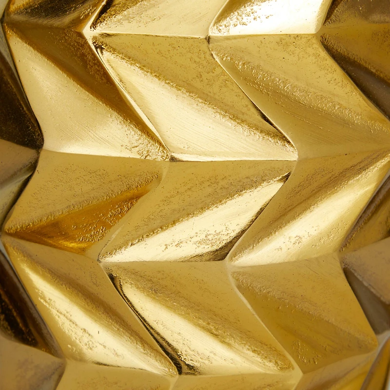 Gold Aluminum Modern Abstract Vase, Set of 2" 20", 15"