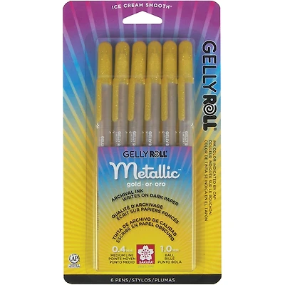 Gelly Roll® Metallic™ Medium Point Gold Pens, 6ct.