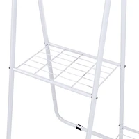 Honey Can Do White Clothing Rack with Shelves and Hanging Bar