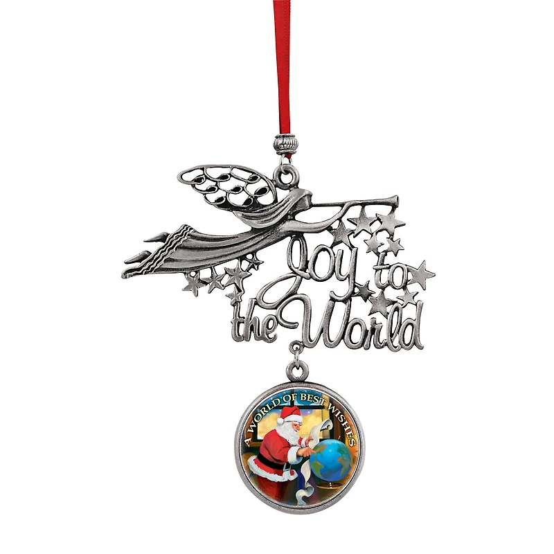 Joy to the World Santa A World Of Best Wishes JFK Half Dollar Ornament