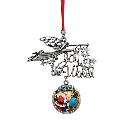 Joy to the World Santa A World Of Best Wishes JFK Half Dollar Ornament