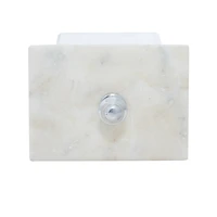 Gray Rectangular Aluminum Jewelry Box with Stoneware Lid