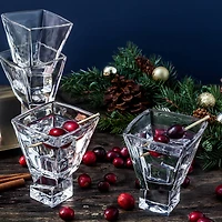 JoyJolt® Carre Square Heavy Base Crystal Martini Glasses, 4ct.