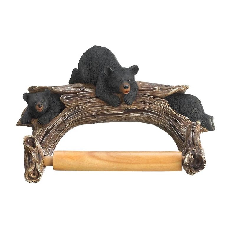 9" Black Bear Toilet Paper Holder