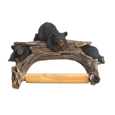 9" Black Bear Toilet Paper Holder