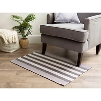 DII® Gray Cabana Stripe Recycled Yarn Rug, 2ft. x 3ft.