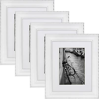 4 Pack Craig Frames Victoria White & Silver Picture Frame with Mat