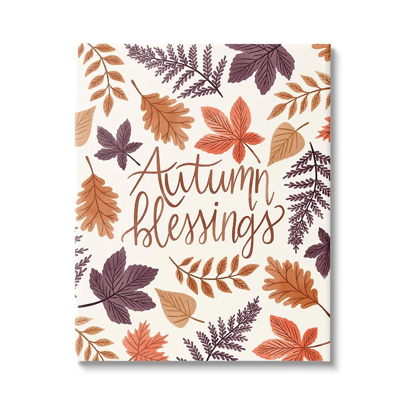 Stupell Industries Autumn Blessings Fern Leaves Nature Canvas Wall Art