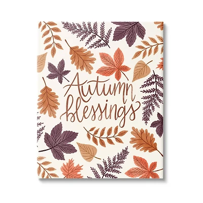 Stupell Industries Autumn Blessings Fern Leaves Nature Canvas Wall Art