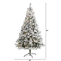 7ft. Pre-Lit White River Mountain Pine Artificial Christmas Tree, Clear LED Lights