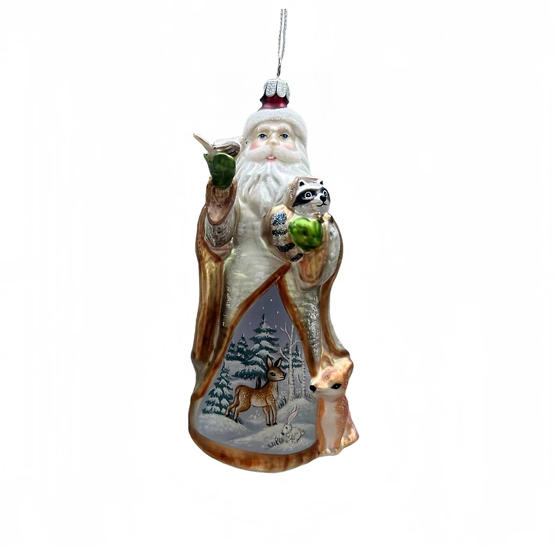 5.75" Santa with Racoon Glass Ornament by Ashland®