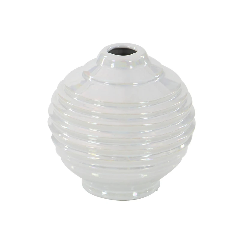 White Stoneware Modern Vase Set