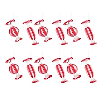 Glass Peppermint Candy Ornaments Set