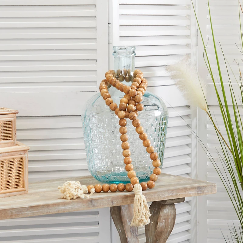 Brown Wood Bohemian Bead Garland 82" x 1" x 1"