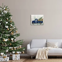 Stupell Industries Merry Christmas Blue Holiday Truck Canvas Wall Art
