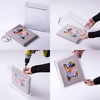 Wexel Art 2" Depth Clear UV Grade Acrylic Shadowbox with Beige Linen Stretched Canvas