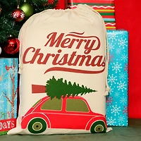 Personality Case™ 19" x 26" Merry Beatle Car Cotton Christmas Drawstring Bag
