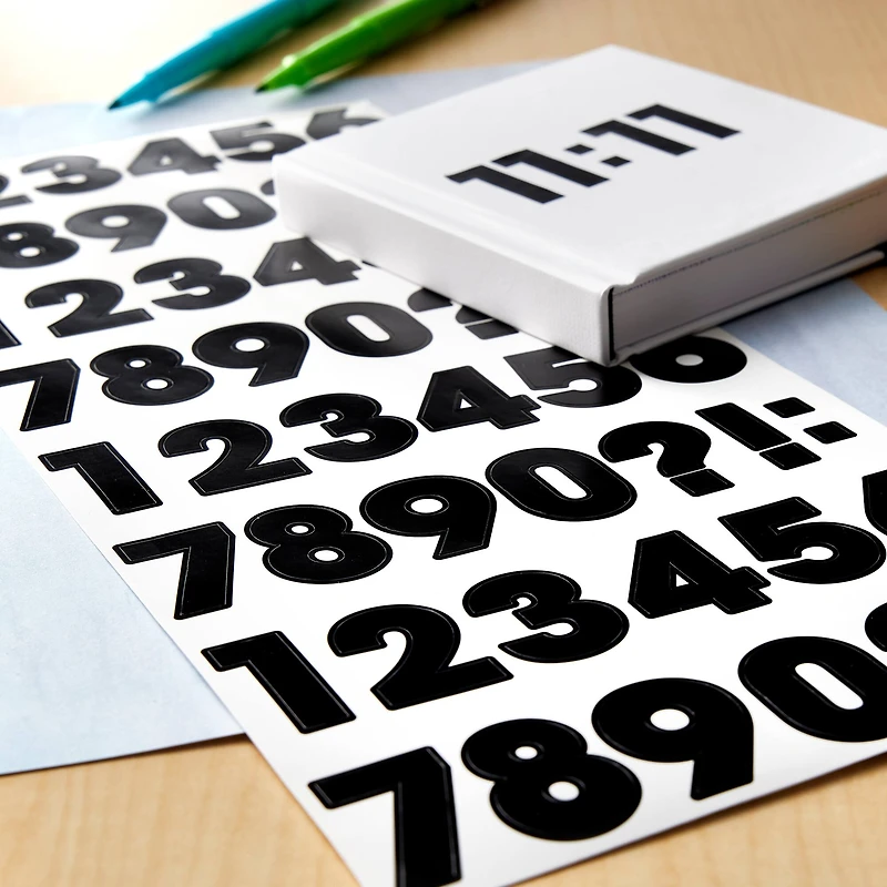 12 Packs: 4 ct. (48 total) Block Number & Punctuation Marks Stickers by Recollections™