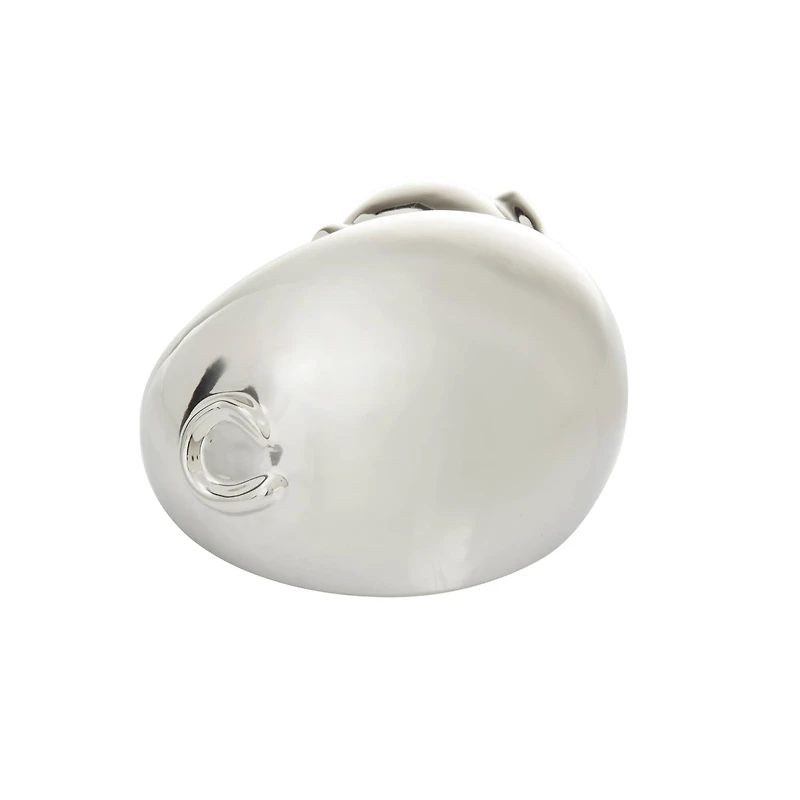 CosmoLiving by Cosmopolitan Silver Porcelain Contemporary Sculpture, 5" x 13" x 9"