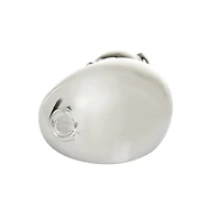 CosmoLiving by Cosmopolitan Silver Porcelain Contemporary Sculpture, 5" x 13" x 9"