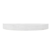 Small White Round Wood Floating Wall Shelf