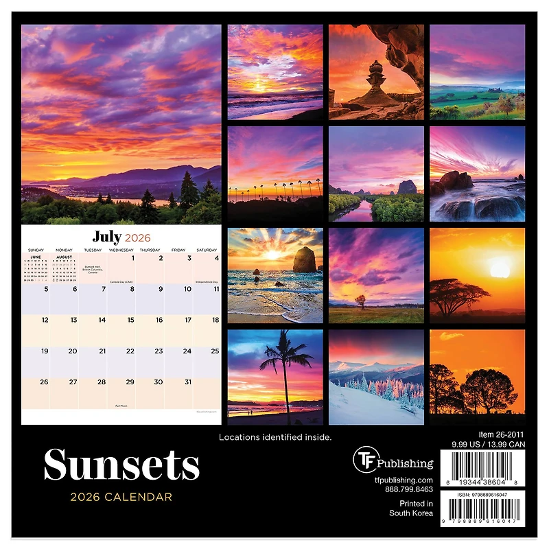2026 Sunsets Mini Calendar