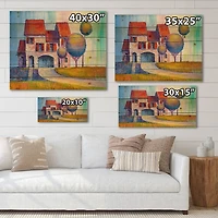 Designart - House With Red Roof In The Village