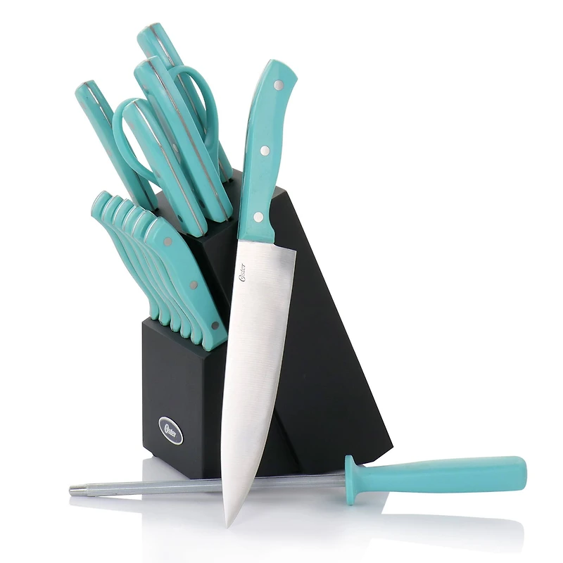 Oster Evansville 14-Piece Light Blue Stainless Steel Cutlery Set