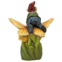 Design Toscano 19.5" On a Butterfly's Back Garden Gnome Statue