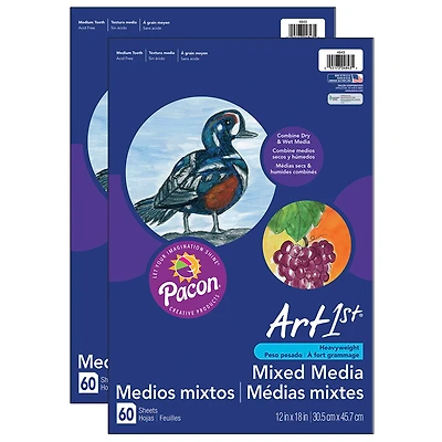Art1st® Mixed Media Art Paper, 2 Packs of 60