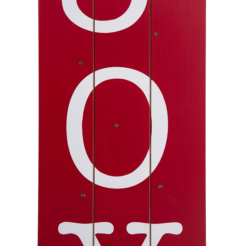 Glitzhome® 40" Lighted Wooden Sleigh JOY Porch Sign with Timer