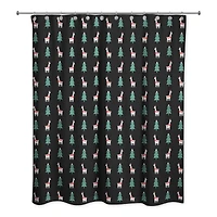 Holiday Llama Pattern Shower Curtain