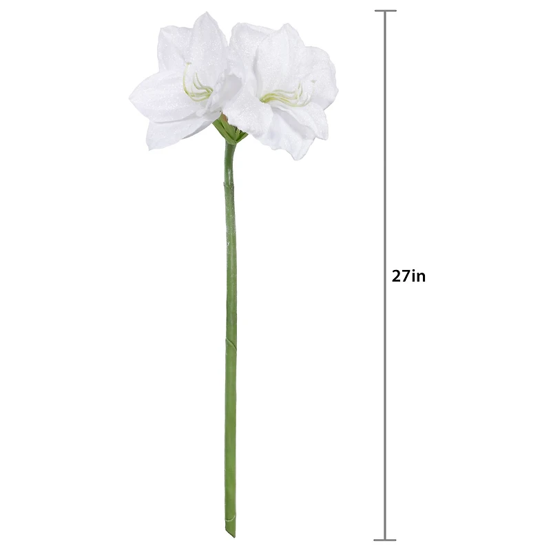 26" Snow White Amaryllis Stem by Ashland®