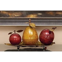19" Red Iron Traditional Decorative Fruit with Tray