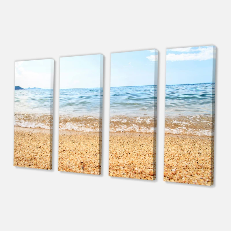 Designart - Blue Seashore with Pebble Stones