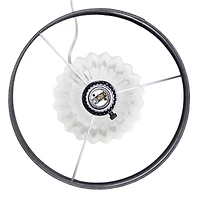 Lalia Home 18" Clear Fluted Glass Bedside Table Lamp with Gray Shade