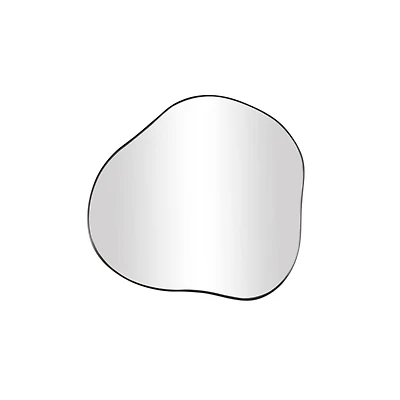 CosmoLiving by Cosmopolitan 23" x 22" Black Metal Abstract Wavy Wall Mirror