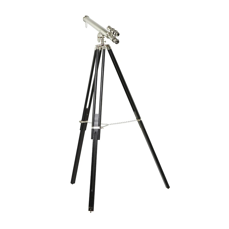 57" Silver Metal Telescope Decoration