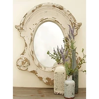 White Vintage Fiberglass Wall Mirror