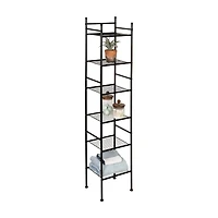 Honey Can Do Black 6-Tier Space-Saving Shelving Tower