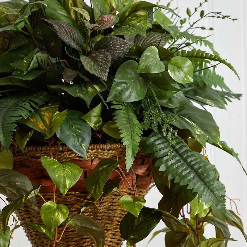 3ft. Mixed Green Vines in Cone Hanging Basket