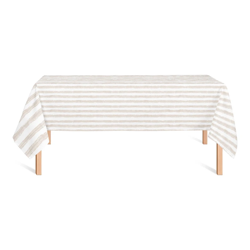 102" Neutral Easy Stripes Tablecloth