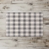 Black Plaid Floor Mat
