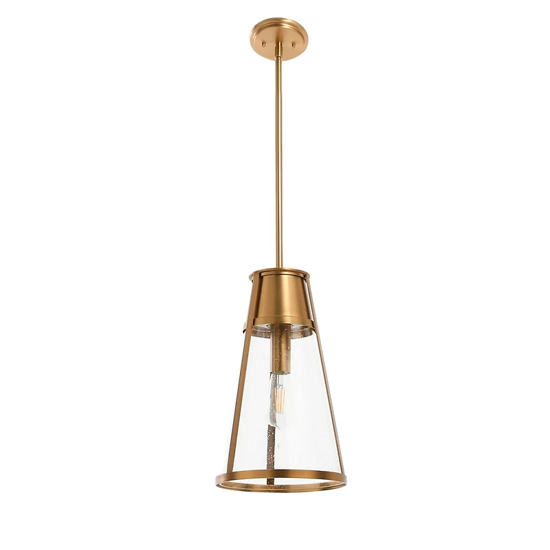 Hello Honey® Robert Stevenson Lighting Jaxon Metal & Seedy Glass Ceiling Light